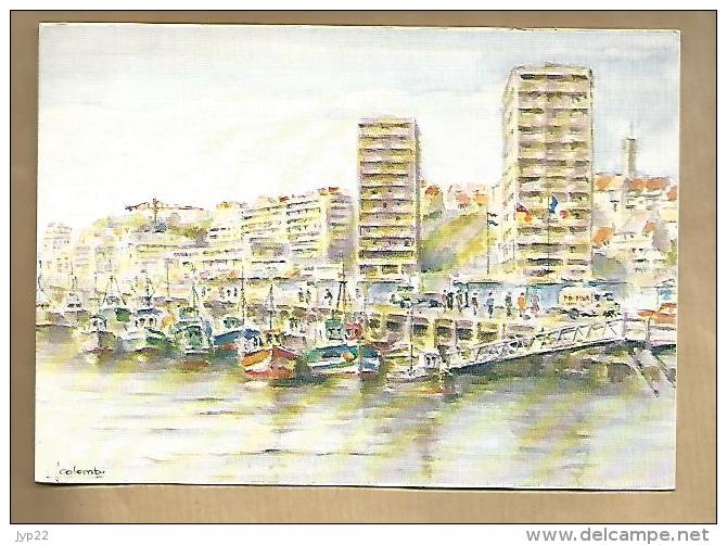 Jolie CP 62 Boulogne Sur Mer Les Quais Et Le Port De Pêche - Aquarelle De J. Colombi - Tableau Peinture Peintre - Boulogne Sur Mer