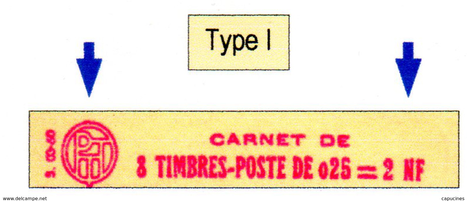 M. De Decaris  - Carnet De 8 Timbres - Couverture "TYPE 1" - 1960 Marianne (Decaris)