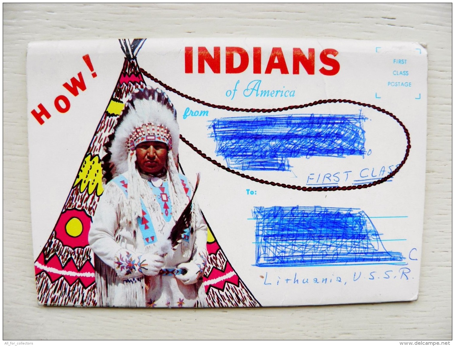 5 Scans, Issue Of Carnet Of Post Card From Usa Indians Of America How! - America