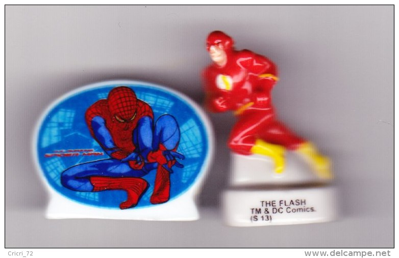 2 Fèves Spiderman Et Flash Marvel - Cartoons