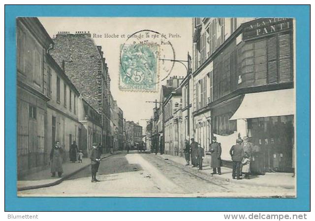 CPA - Circulé Rue Hoche Et Coin De La Rue De Parie PANTIN 93 - Pantin