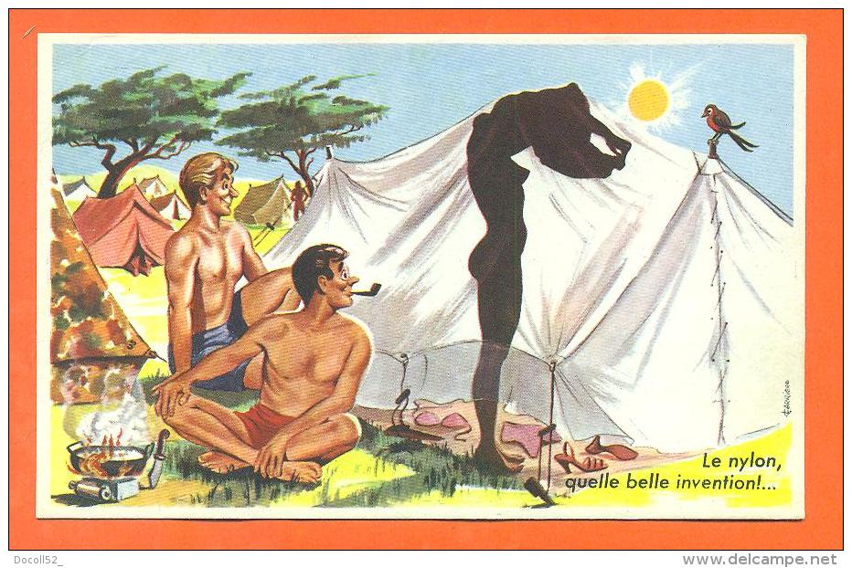 Carriére Louis " Le Nylon , Quelle Belle Invention " Pin-up - Camping - Tente - FJC1 - Carrière, Louis