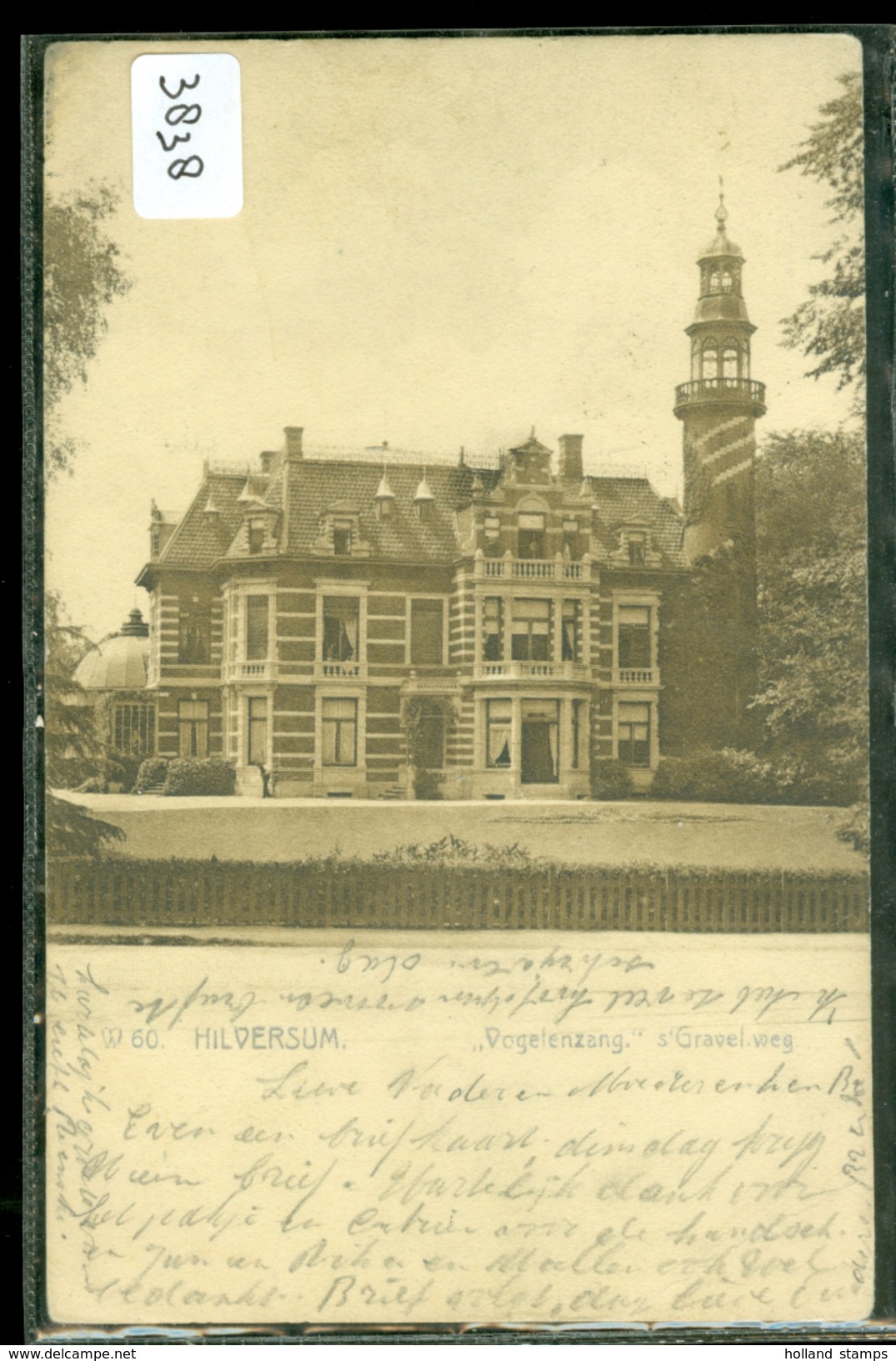 ANSICHTKAART * HILVERSUM * "VOGELENZANG" 's-GRAVELANDSCHEWEG  * GELOPEN IN 1907 NAAR DELFT   (3838) - Hilversum