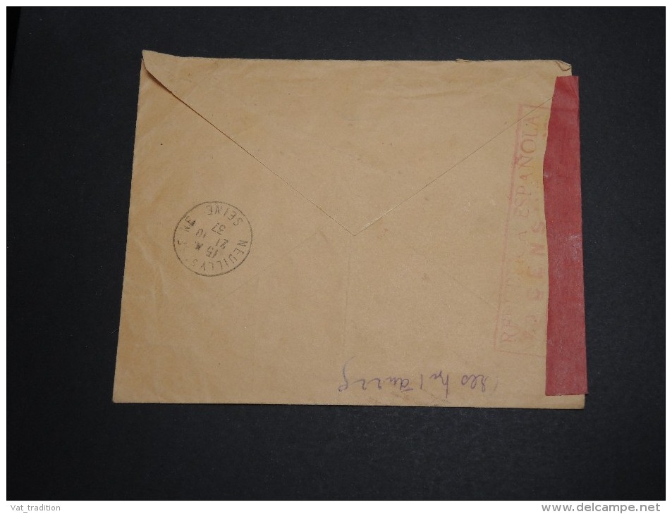 ESPAGNE - Enveloppe Commerciale De Barcelone Pour La France En 1937 Avec Censure - A Voir - L 2897 - Republicans Censor Marks