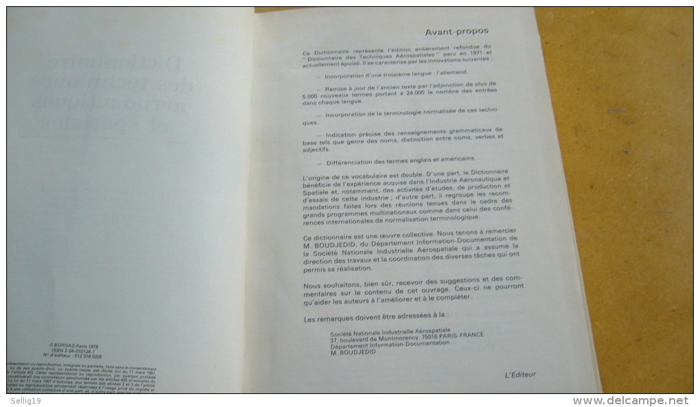 Dictionnaire Des Techniques Aéronautiques Et Spatiales Français - Anglais - Allemand - Dictionnaires