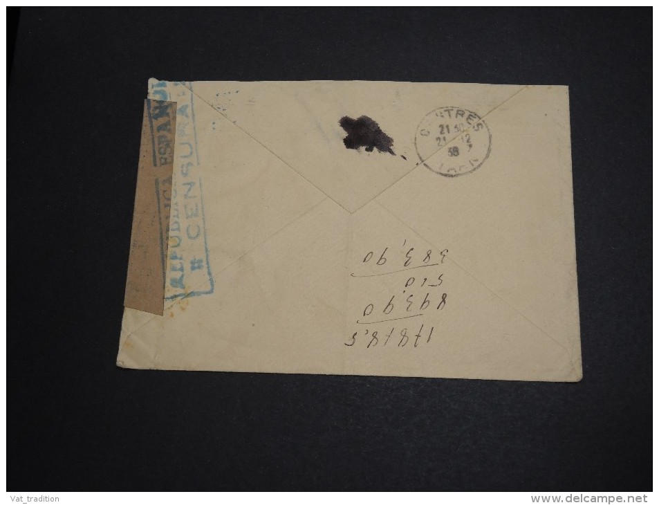 ESPAGNE - Enveloppe Pour La France En 1938 Avec Censure - A Voir - L 2899 - Republicans Censor Marks