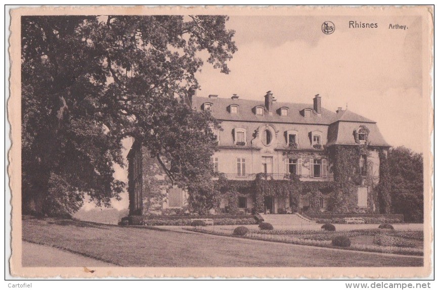 RHISNES-CHATEAU-KASTEEL-ARTHEY-EDIT.J.PIERRE-ENVOYEE-VOYEZ LES 2 SCANS-RARE ! ! ! - La Bruyère