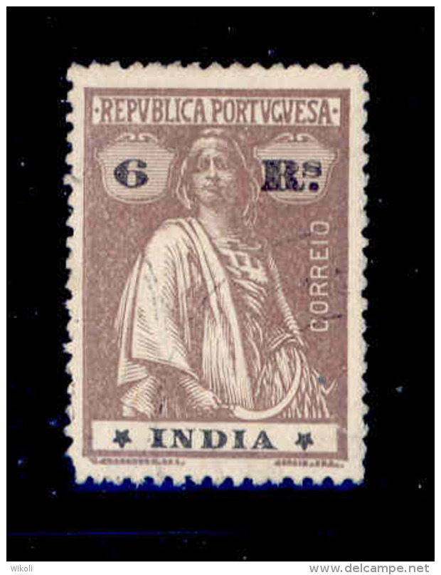 ! ! Portuguese India - 1914 Ceres 6 R (Lozenged - Stars 2-2) - Af. 261 - No Gum - Portuguese India