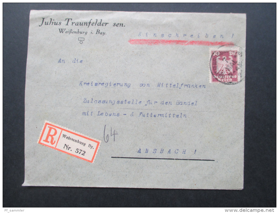 DR 1920/30er Jahre Einschreiben / R-Briefe Bayrische Postämter. 1 leerer R-Zettel! 22 Belege!! Sehr interessanter Posten