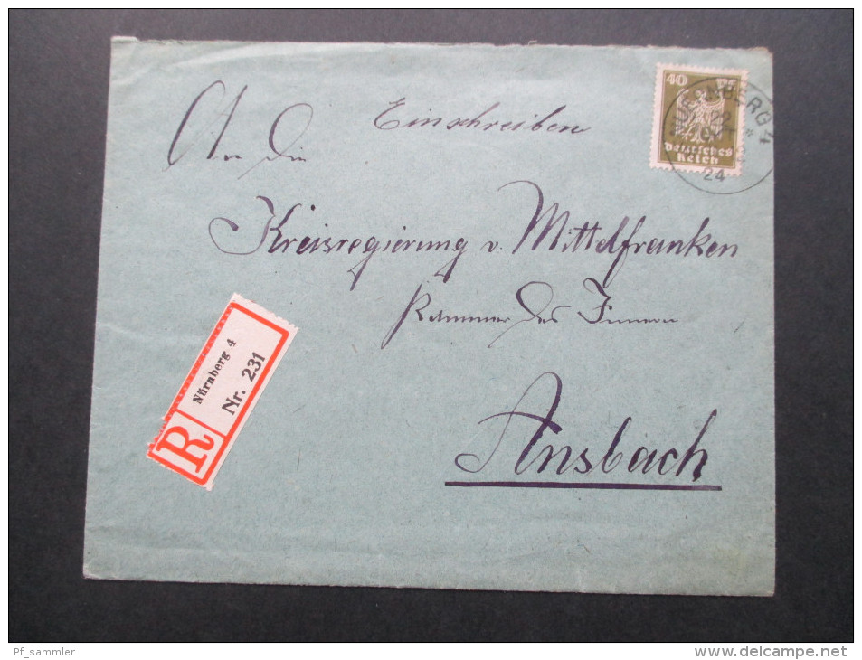 DR 1920/30er Jahre Einschreiben / R-Briefe Bayrische Postämter. 1 leerer R-Zettel! 22 Belege!! Sehr interessanter Posten