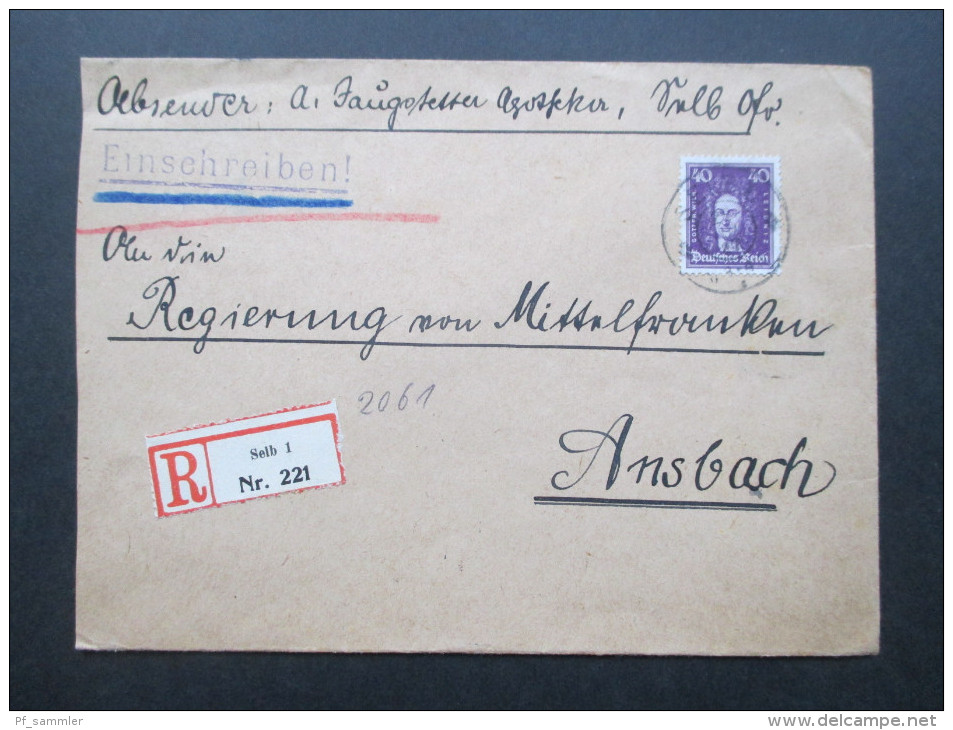 DR 1920/30er Jahre Einschreiben / R-Briefe Bayrische Postämter. 1 leerer R-Zettel! 22 Belege!! Sehr interessanter Posten