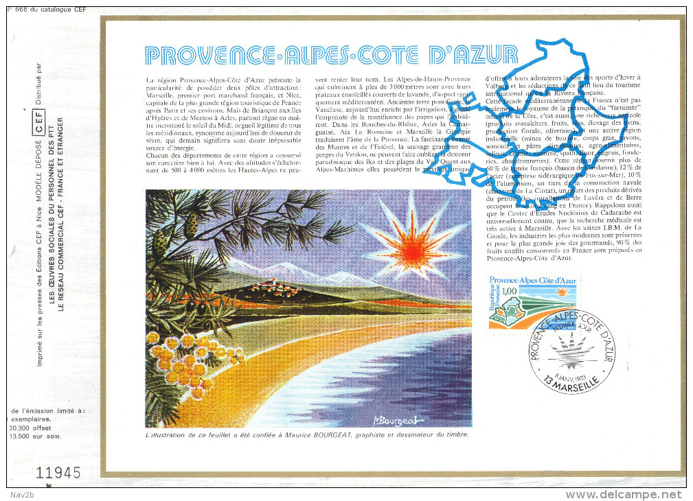 Sur Feuillet CEF , FDC 1983 Marseille . PROVENCE - ALPES - COTE D'AZUR . - 1980-1989