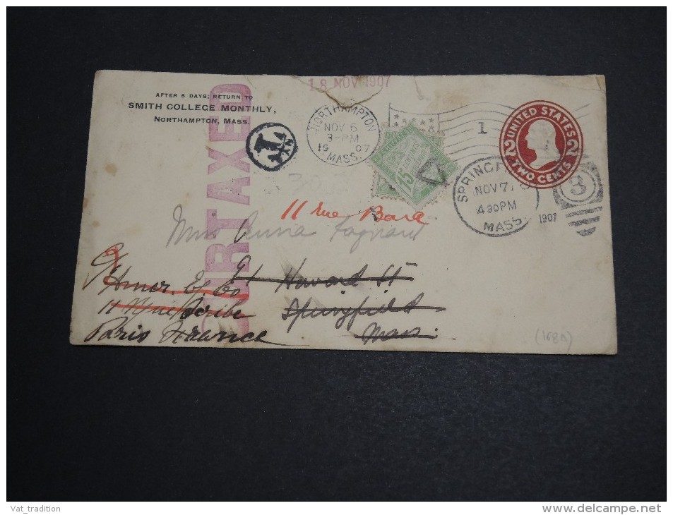 ETATS UNIS - Entier Postal De Northampton Pour Springfield Et Redirigée En France , Taxée En 1903 - A Voir - L 2941 - 1901-20