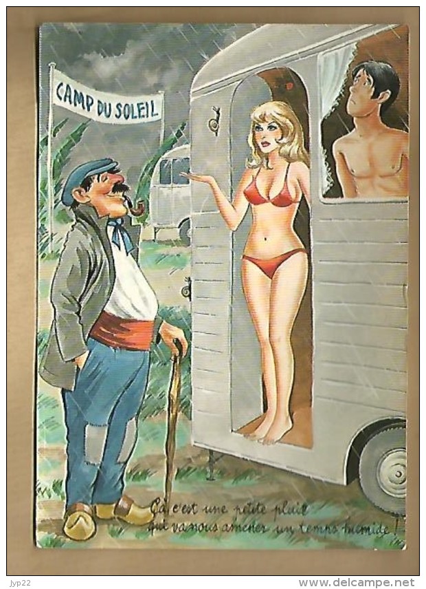 Jolie CP Illustrateur Carrière ? Humour Ca C'est Une Petite Pluie - Camping Camp Du Soleil Caravane Ed Photochrom 50385 - Contemporary (from 1950)