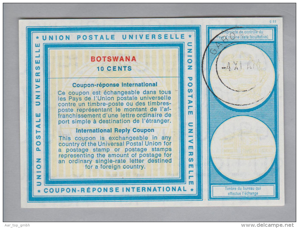 Botswana Ganzsache Coupon Réponse International 1971-11-01 Gabor 10 Cents - Botswana (1966-...)