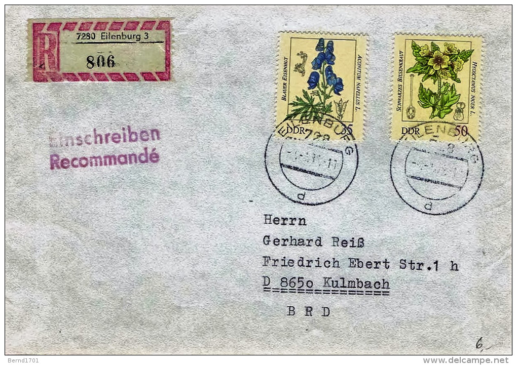 DDR / GDR - Mi-Nr 2695/2696 Einschreiben / Registered Letter (N713) - Otros & Sin Clasificación