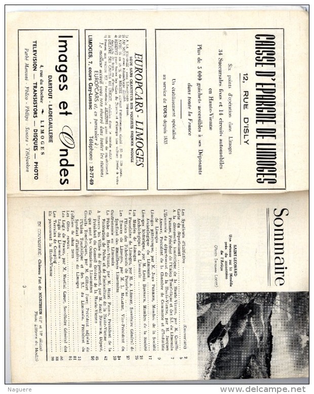 LA HAUTE VIENNE  INTER GUIDE  1966  -  48  PAGES - Limousin