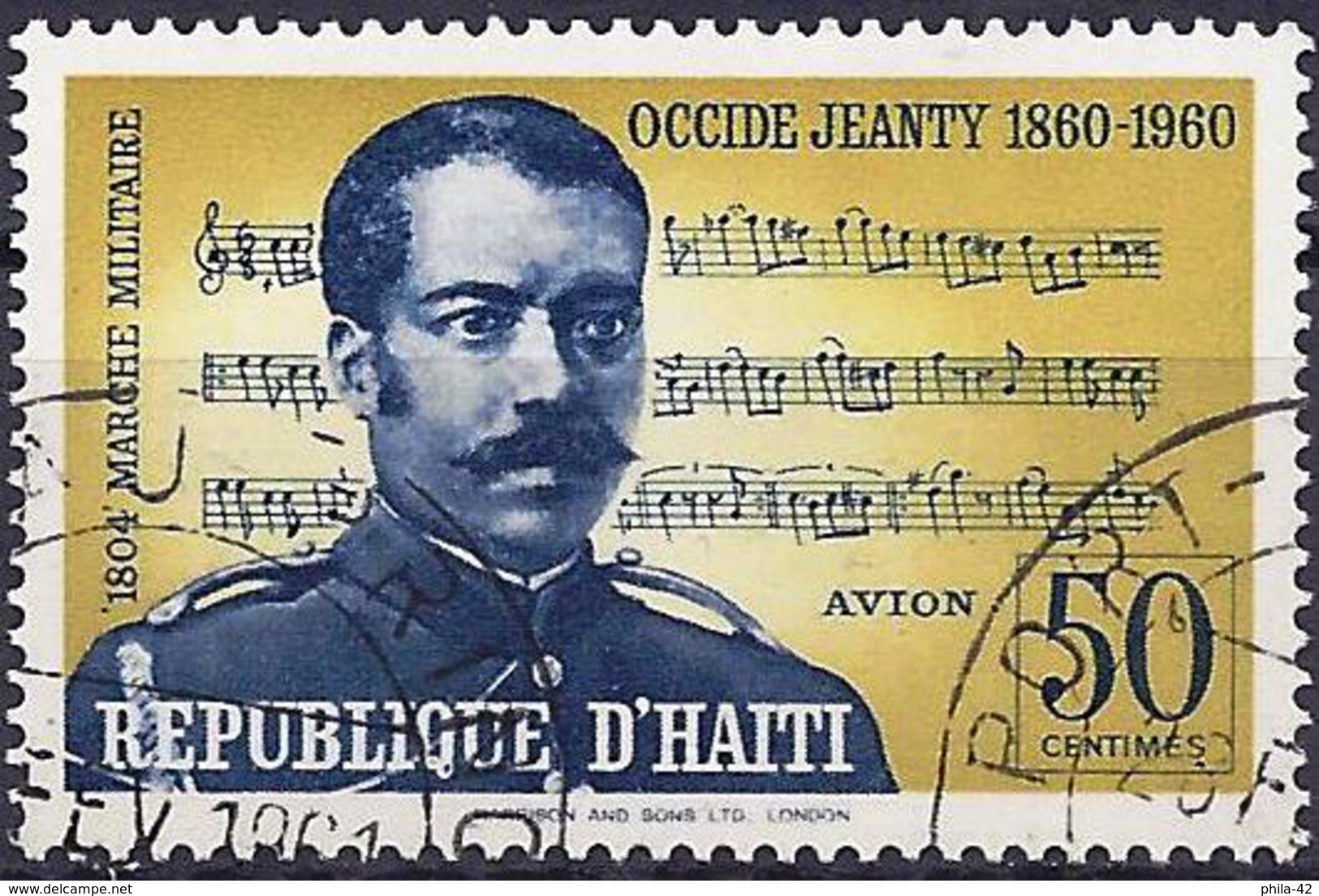 Haïti 1960 - The Composer, Occide Jeanty ( Mi 643 - YT Pa 208 ) Airmail - Haïti