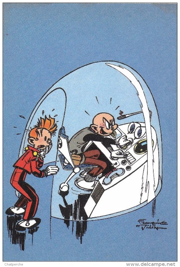 B.D. BANDE DESSINEE ILLUSTRATEUR ANDRE FRANQUIN TRESOR DU JOURNAL SPIROU CP N° 56 COUVERTURE N° 74 - Bandes Dessinées