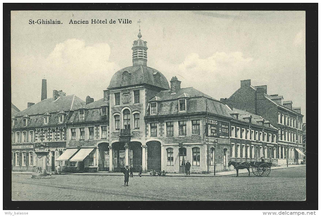 +++ CPA - SAINT GHISLAIN - Ancien Hôtel De Ville - Attelage  // - Saint-Ghislain