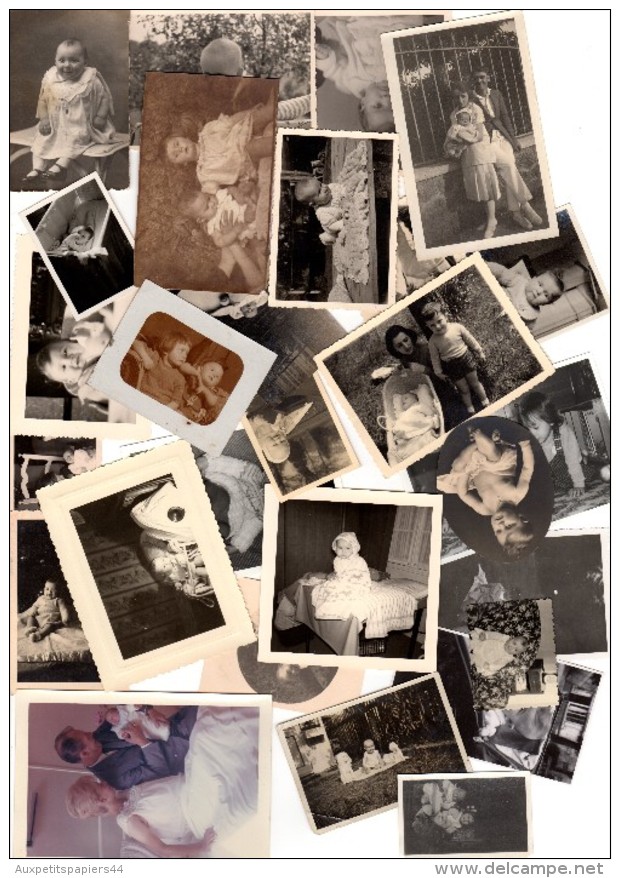 Gros Lot De 120 Photos Sympa Sur Le Thème Nouveaux Nés Et Tout Jeunes Bébés Avec Et Sans Légendes De 1900 à 1960 - Anonymous Persons