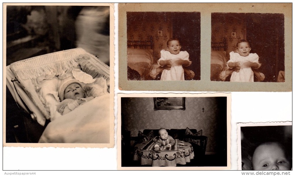 Gros Lot de 120 Photos Sympa sur le thème Nouveaux nés et Tout jeunes bébés avec et sans légendes de 1900 à 1960