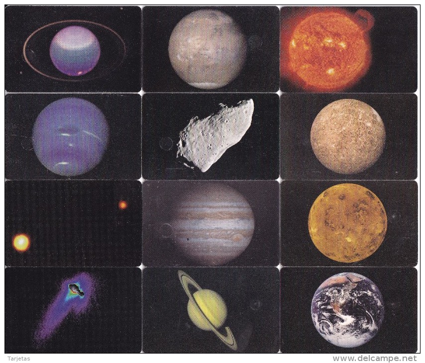 SERIE COMPLETA DE 12 TARJETAS DE MEXICO DE PLANETAS Y COMETAS (PLANET) - Astronomy