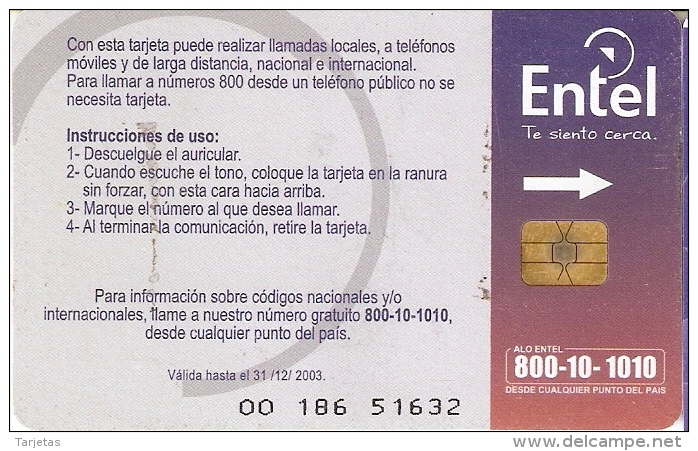 TARJETA DE BOLIVIA DE ENTEL TARJETA CHIP  Bs10 COMUNICACION VELOZ - Bolivia