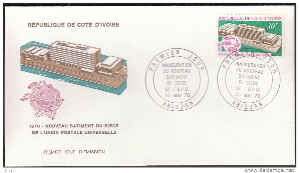 Ivory Coast Abidjan 1970 / FDC / UPU Headquarters In Bern - UPU (Union Postale Universelle)
