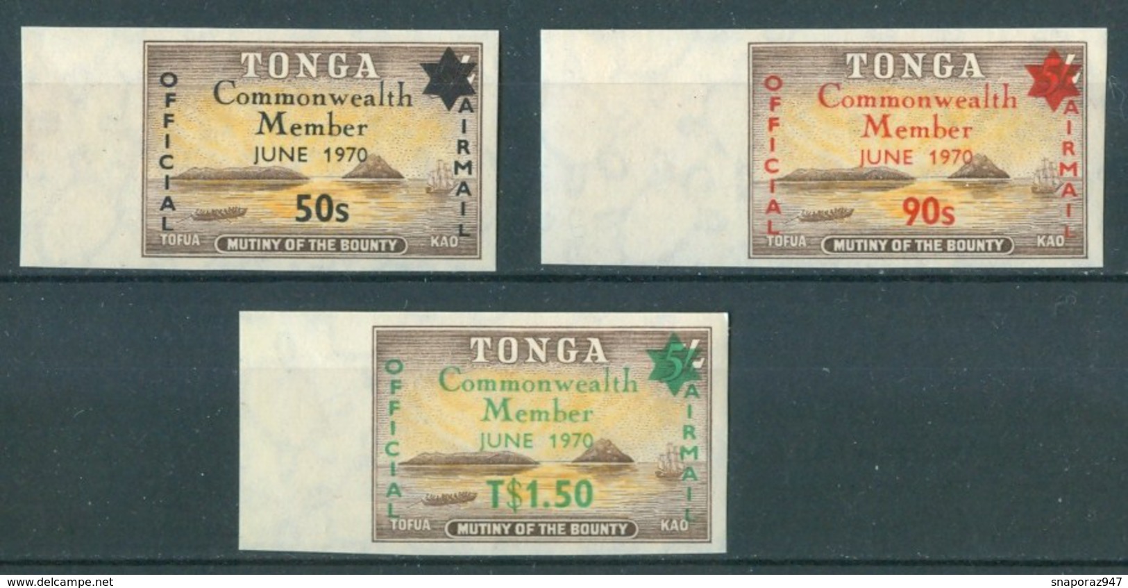 1970 Tonga Indipendence Adhesives Airmail + Air Service Set ** E18 - Tonga (1970-...)