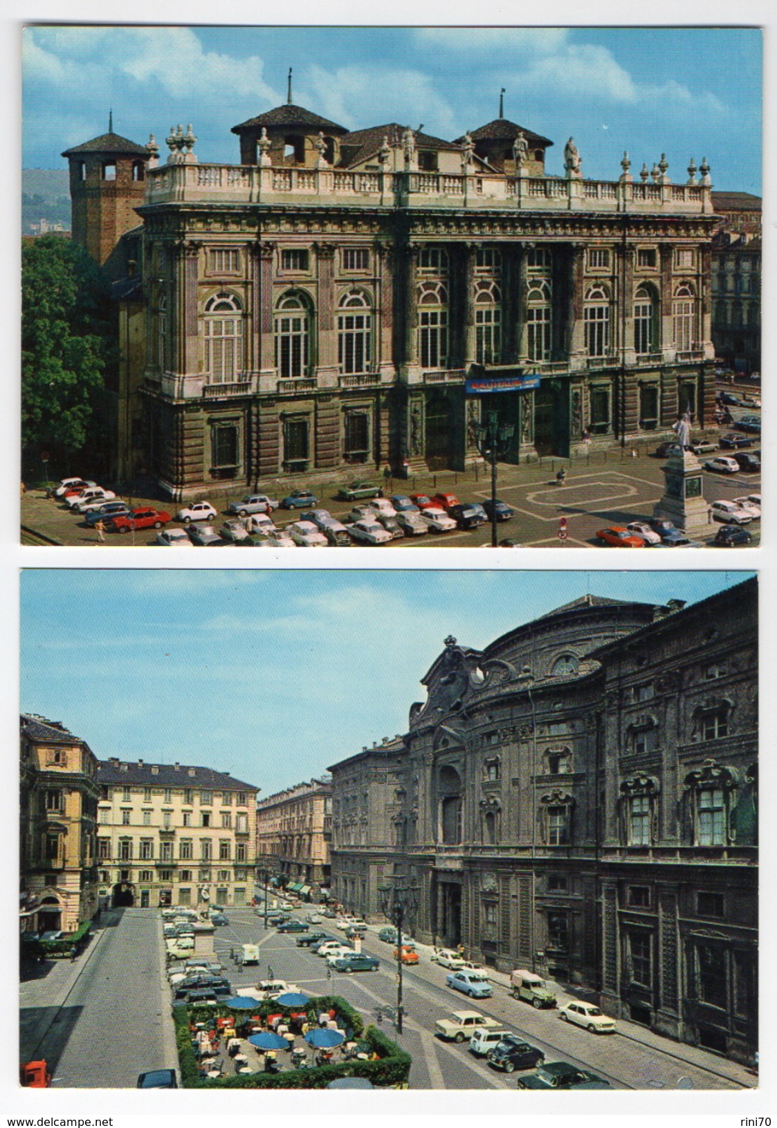 2 Cartolina Torino Turin FG Colori NV Palazzo Madama E Palazzo Carignano  Editore Sacat E IRC Mostra Bauhas - Palazzo Carignano