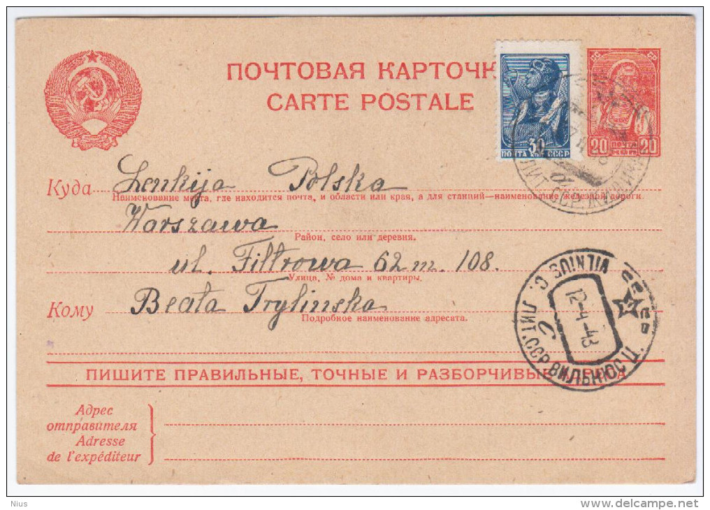 Russia USSR Lithuania Lietuva Poland 1948 Zidikai Zhidikai, Mazeikiai Mazheikiai, Canceled In Zidikai, Vilnius - Litauen