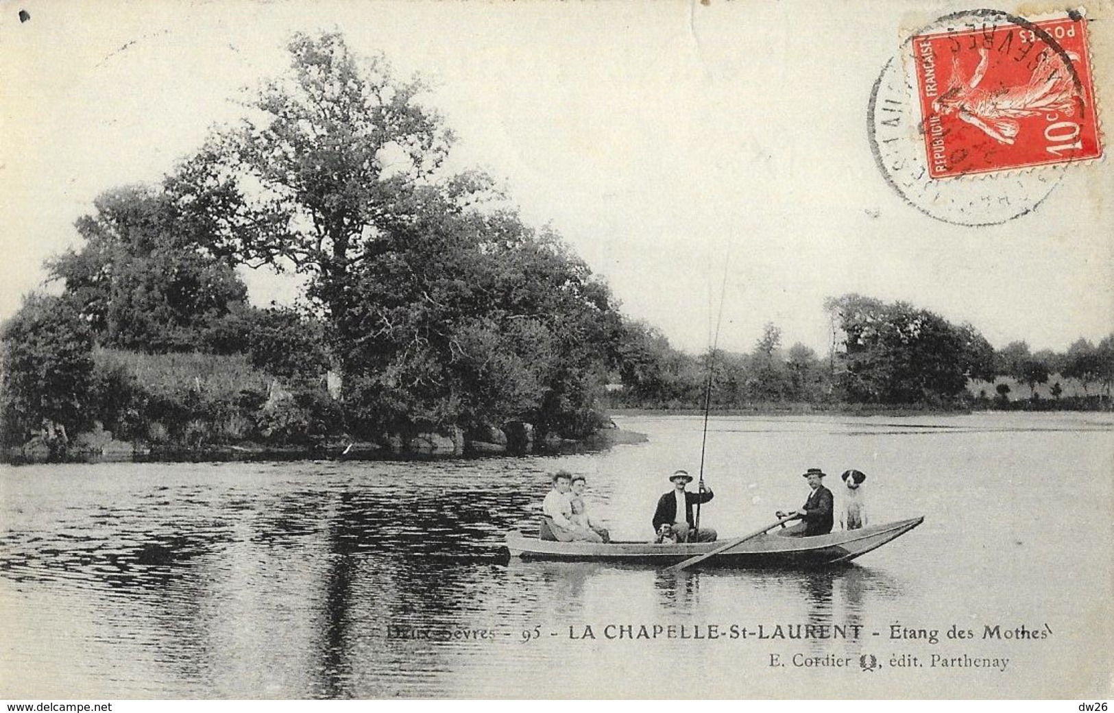 La Chapelle-St-Laurent (Deux-Sèvres) - Etang Des Mothes - Pêcheurs En Barque - Edition E. Cordier - Autres & Non Classés