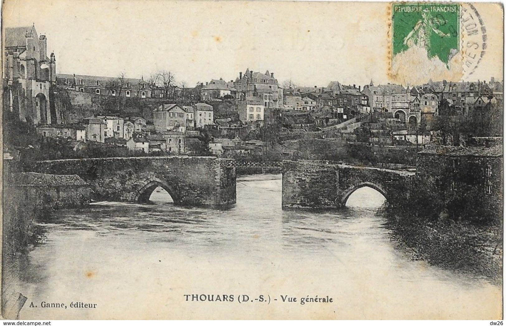 Thouars (Deux-Sèvres) - Vue Générale - Vieux Pont - Edition A. Ganne - Thouars