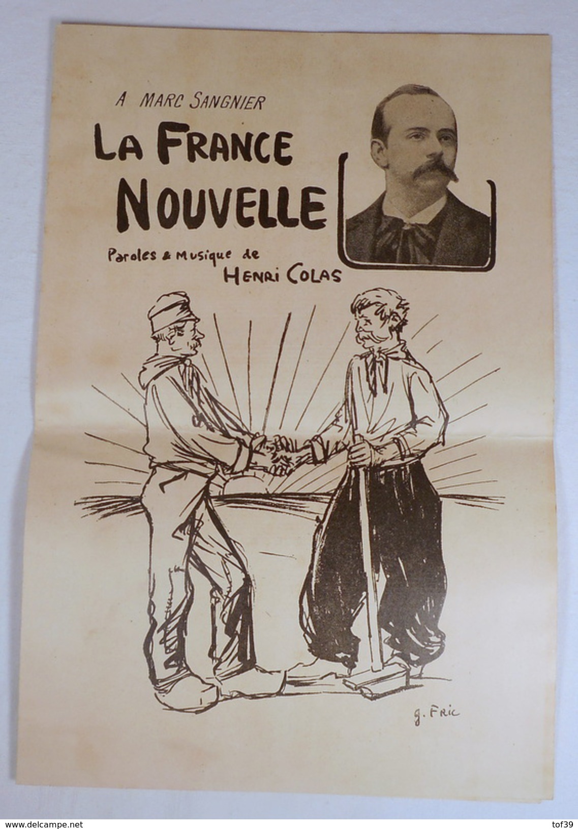 Partitions Musicales Par Henri Colas Pour Marc Sangnier Le Candidat De La Démocratie La France Nouvelle - Partitions Musicales Anciennes