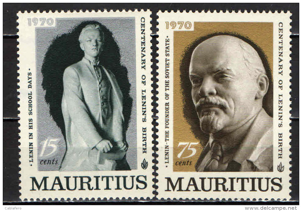 MAURITIUS - 1970 - CENTENARIO DELLA NASCITA DI LENIN - NUOVI MNH - Mauritius (1968-...)