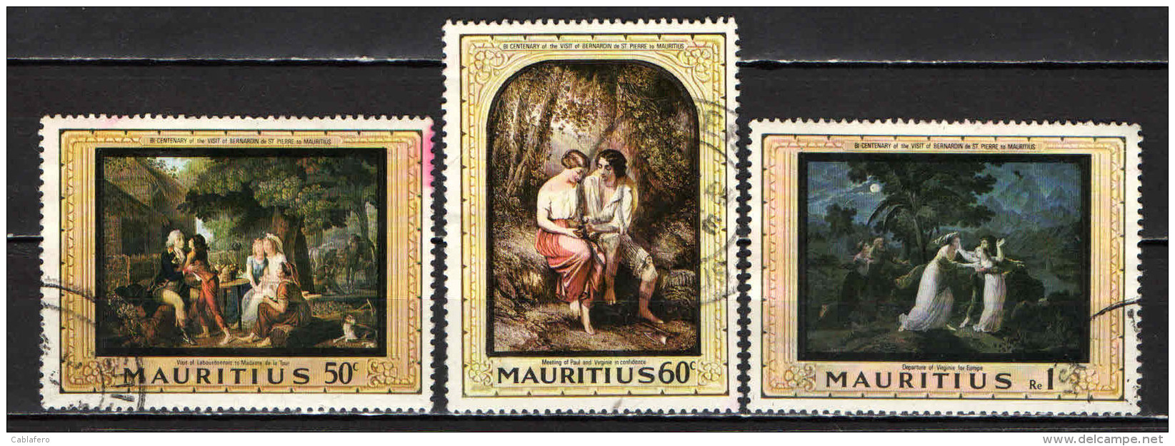 MAURITIUS - 1968 - Bicent. Of The Visit Of Bernardin De St. Pierre (1737-1814), Author Of &ldquo;Paul Et Virginie.&rdquo - Mauritius (1968-...)