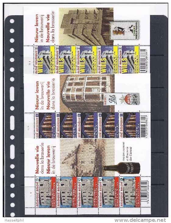 Belgie -Belgique 4061/63 Velletje Van 5 Postfris - Feuillet De 5 Timbres Neufs  -  Nieuw Leven In De Brouwerij - Non Classés