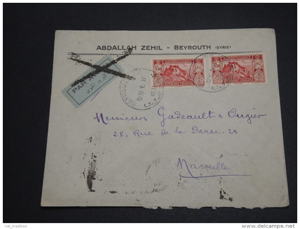 FRANCE / GRAND LIBAN - Enveloppe De Beyrouth Pour Marseille En 1931 , Affranchissement Plaisant - A Voir - L 2960 - Brieven En Documenten