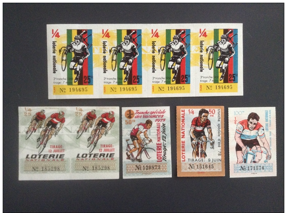 LUXEMBURG  BILLETS LOTERIE NATIONALE  VÉLO SPORT 1968, 1973, 1975, 1978 LUXEMBOURG - Otros & Sin Clasificación