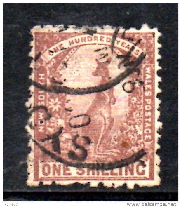 T642 - NEW SOUTH WALES , 1 Scellino : Filigrana Corona Su NSW CAPOVOLTA . Usato - Used Stamps