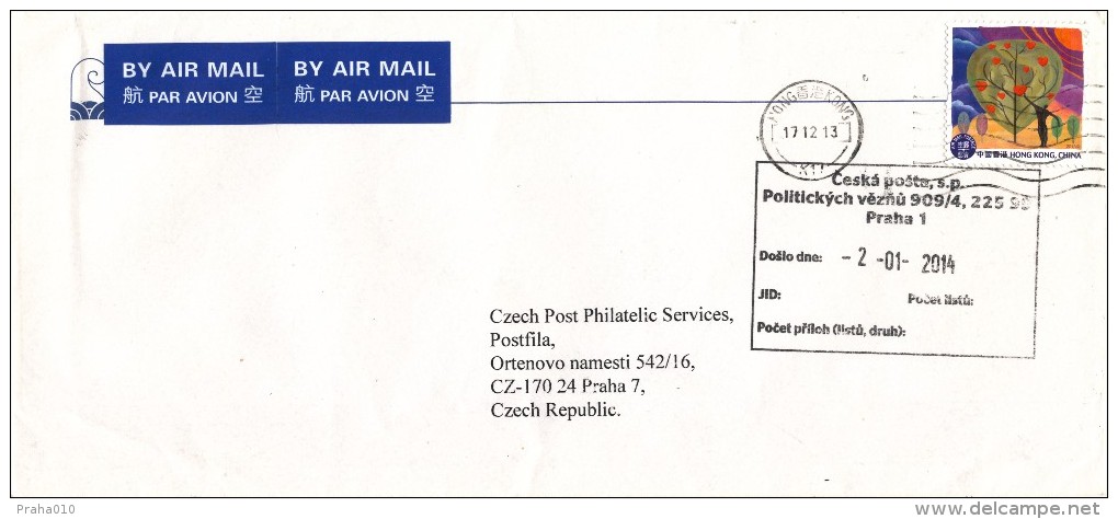 K8979 - Hong Kong (2013) Hong Kong (air Mail Letter To Czech Republic) - Lettres & Documents