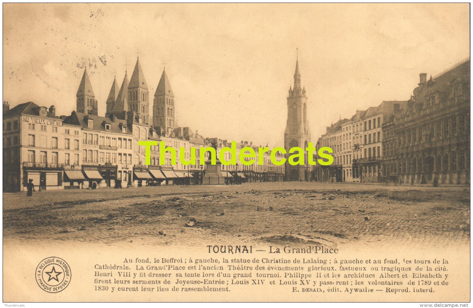 CPA TOURNAI BELGIQUE HISTORIQUE DESAIX LA GRAND PLACE - Tournai