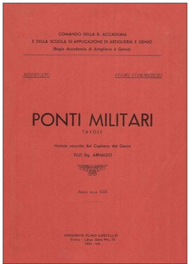 Ponti Militari 1935 Tavole REGIO ESERCITO Manual - DOWNLOAD - Documenti