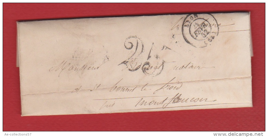 Lettre De Lyon --  Pour   Montfaucon En Velay    --   21 Fev 1852 - 1801-1848: Précurseurs XIX