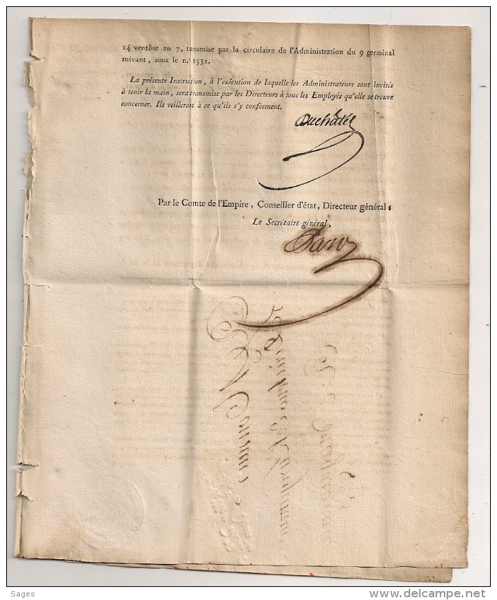 N° 583. CAS DE POURSUITE. 1812. Administration Enregistrement Domaines.  2 FEUILLETS. 5 SCANS. - Décrets & Lois