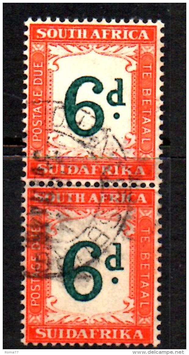 T666 - SUD AFRICA 1932, Gibbons N. D29a  Coppia  Usata. Fil Capovolta - Dienstmarken