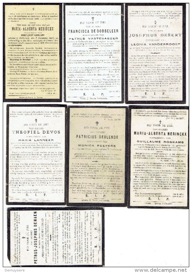 1631 ( 2 Scans ) 14 Doodsprentjes Allen Geboren In Vollezeele En Overleden Tussen 1919 En 1929 - Devotion Images