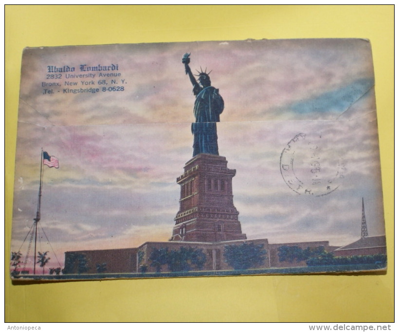 USA 1955, RACCOLTA CARTOLINE DI NY IN FOLDER , POSTA AEREA  VIAGGIATA - Verzamelingen