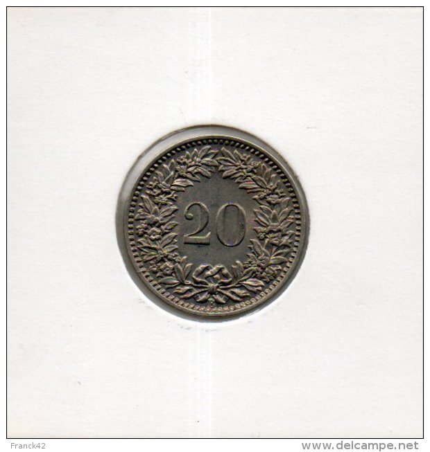 Suisse. 20 Rappen 1921 - 20 Centimes / Rappen